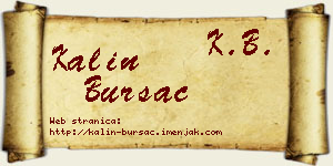 Kalin Bursać vizit kartica